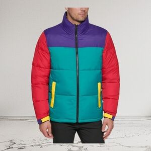 Club‎ Room Men Colorblocked Puffer Winter Jacket Ultra Loft Warm Water-Resistant